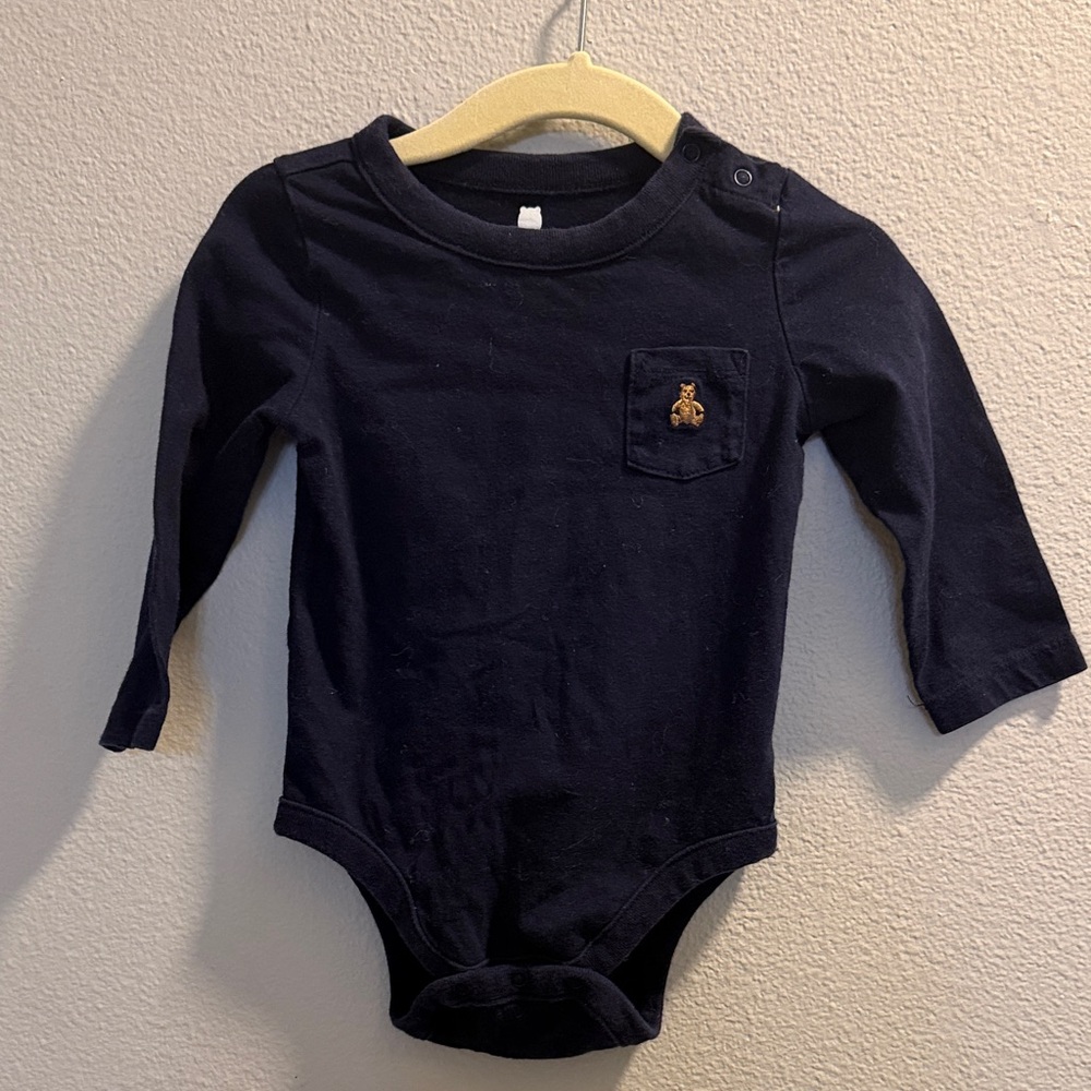 GAP Navy Long Sleeve Bodysuit